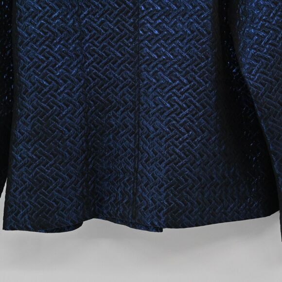 JONES NEW YORK Jacket Womens Sz S Blue Metallic Quilted Herringbone Button Front - Picture 6 of 13